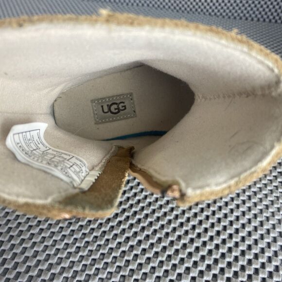 UGG Tillee Bow Boots Girls Size 8 Brown Chestnut Zipper - Picture 10 of 13